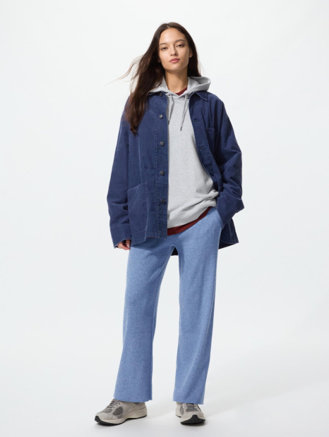 Жіночі штани UNIQLO в рубчик 1161337562 (Синій L)