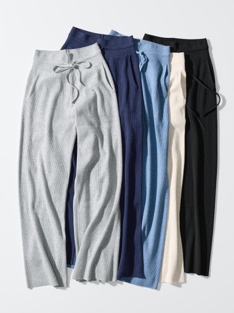 Женские брюки UNIQLO в рубчик 1161341339 (Черный XXL)