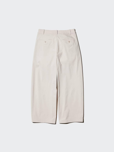 Женские укороченные штаны UNIQLO широкие 1161499346 (Молочный XL)