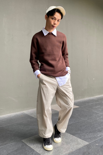 Женские укороченные штаны UNIQLO широкие 1161499346 (Молочный XL)