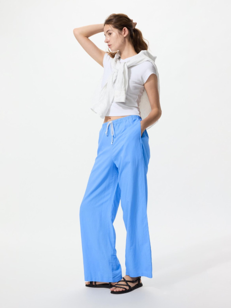 Легкие женские штаны UNIQLO 1163259536 (Голубой M)