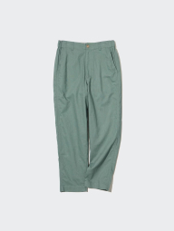Стильные льняные штаны UNIQLO 1159791095 (Зеленый, XL)