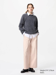 Широкие брюки UNIQLO чинос 1159839855 (Розовый M)