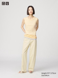 Стильные женские брюки UNIQLO 1159841679 (Бежевый 29)