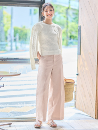 Широкие брюки UNIQLO чинос 1159842099 (Розовый XS)