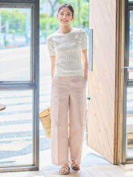 Широкие брюки UNIQLO чинос 1159842099 (Розовый XS)