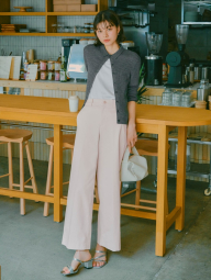 Широкие брюки UNIQLO чинос 1159842099 (Розовый XS)