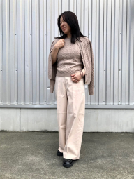 Широкие брюки UNIQLO чинос 1159842099 (Розовый XS)