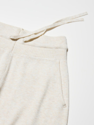 Женские трикотажные штаны UNIQLO в рубчик 1159842667 (Молочный XXL)
