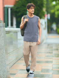 Стильные штаны UNIQLO 1159843982 (Бежевый 3XL)