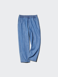 Бавовняні укорочені штани UNIQLO 1159847236 (Блакитний M)