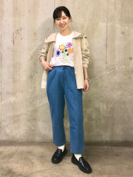 Бавовняні укорочені штани UNIQLO 1159847236 (Блакитний M)