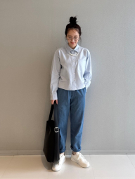 Бавовняні укорочені штани UNIQLO 1159847236 (Блакитний M)