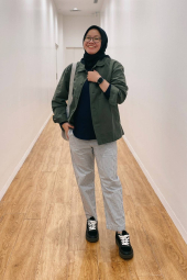 Хлопковые штаны UNIQLO в полоску 1159849973 (Синий/Белый XXL)