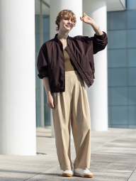 Женские эластичные брюки UNIQLO 1159851956 (Бежевый L)