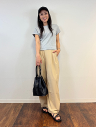 Женские эластичные брюки UNIQLO 1159851956 (Бежевый L)