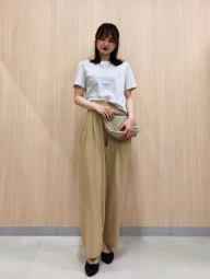 Женские эластичные брюки UNIQLO 1159851956 (Бежевый L)