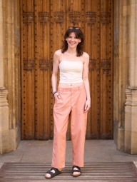 Легкі штани із лляної суміші UNIQLO 1159852419 (Помаранчевий XL)