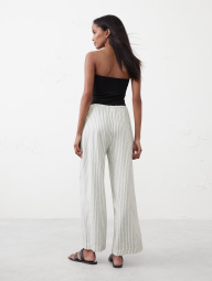 Широкие брюки из смеси льна Banana Republic в полоску 1159852544 (Белый XXL)