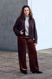 Велюровые штаны UNIQLO 1159853135 (Коричневый S)