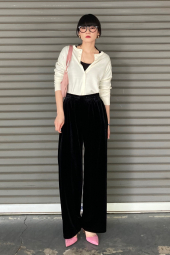 Велюровые штаны UNIQLO 1159854722 (Черный S)