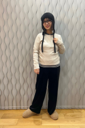 Велюровые штаны UNIQLO 1159854722 (Черный S)