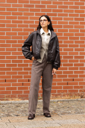 Хлопковые штаны чинос UNIQLO 1159856375 (Коричневый 6)