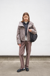 Хлопковые штаны чинос UNIQLO 1159856375 (Коричневый 6)