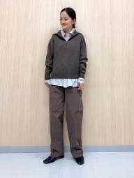 Хлопковые штаны чинос UNIQLO 1159856375 (Коричневый 6)