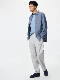 Штани вільного крою UNIQLO в смужку 1159853383 (Білий 3XL)