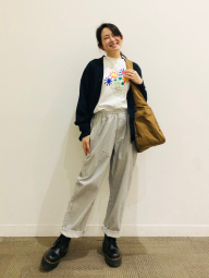 Штани вільного крою UNIQLO в смужку 1159853383 (Білий 3XL)