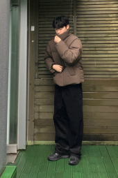 Вельветовые широкие брюки UNIQLO штаны 1159855371 (Черный L)