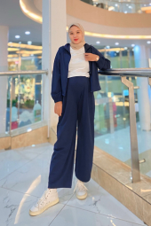 Жіночі еластичні штани UNIQLO 1159854085 (Синій L)