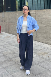 Жіночі еластичні штани UNIQLO 1159854085 (Синій L)