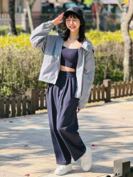 Жіночі еластичні штани UNIQLO 1159854085 (Синій L)