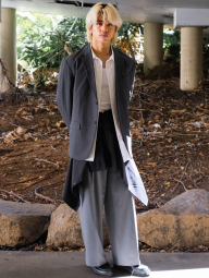 Класичні штани UNIQLO 1159855035 (Сірий S)