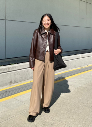 Класичні штани UNIQLO 1159855328 (Бежевий S)