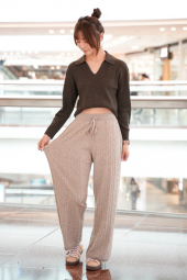 Вязаные женские штаны UNIQLO 1159855586 (Бежевый M)