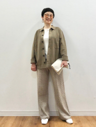 Вязаные женские штаны UNIQLO 1159855586 (Бежевый M)