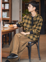 Вельветовые широкие брюки UNIQLO штаны 1159855971 (Коричневый XL)