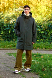 Вельветовые широкие брюки UNIQLO штаны 1159855971 (Коричневый XL)