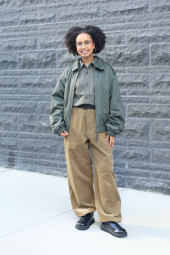 Вельветовые широкие брюки UNIQLO штаны 1159855971 (Коричневый XL)