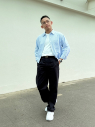 Прямые брюки-чинос UNIQLO свободного кроя 1159856408 (Серый 33)