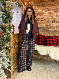 Штани з принтом UNIQLO 1159857524 (Коричневий/Синій XL)