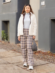 Штани з принтом UNIQLO 1159857530 (Коричневий/Молочний L)