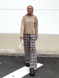 Штани з принтом UNIQLO 1159857530 (Коричневий/Молочний L)