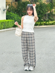 Штани з принтом UNIQLO 1159857530 (Коричневий/Молочний L)