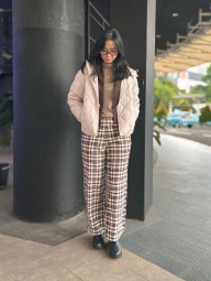 Штани з принтом UNIQLO 1159857530 (Коричневий/Молочний L)