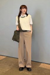 Класичні штани UNIQLO 1159858933 (Бежевий L)