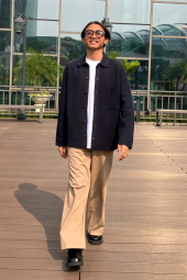 Класичні штани UNIQLO 1159858933 (Бежевий L)